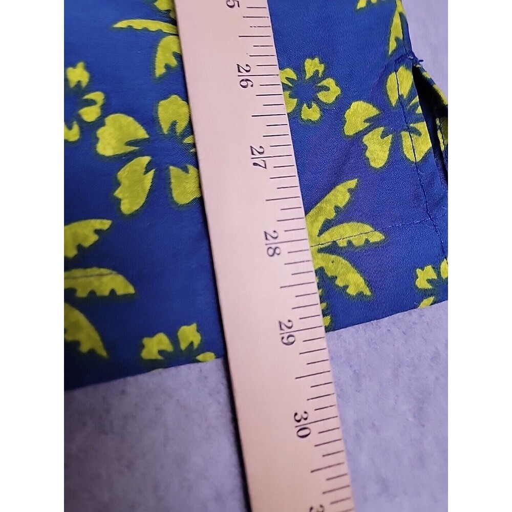 VTG OP Ocean Pacific Hawaiian Shirt Mens L Blue Green Girls Floral Palm Loop - Picture 11 of 12